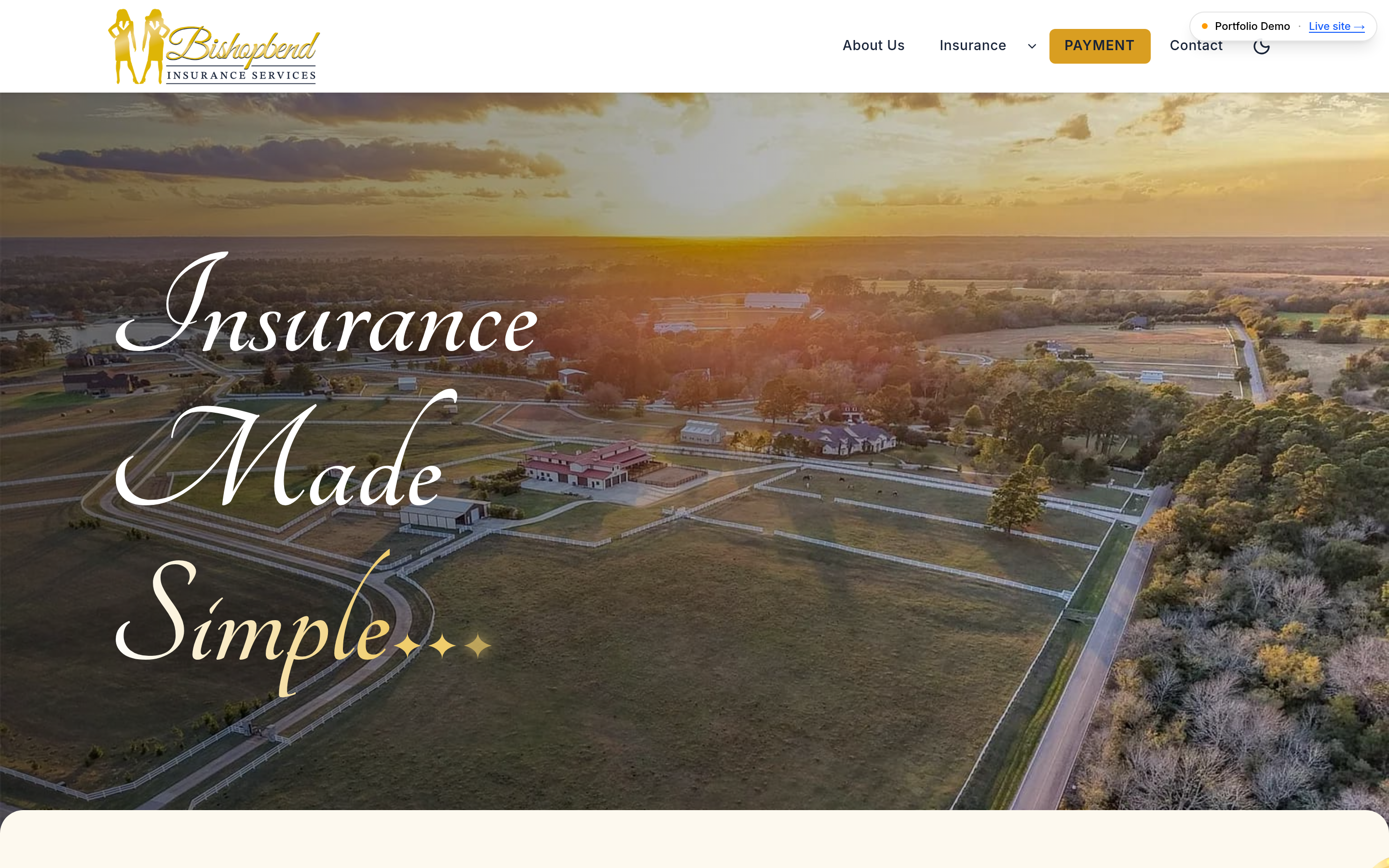 Bishopbend Insurance Services homepage screenshot