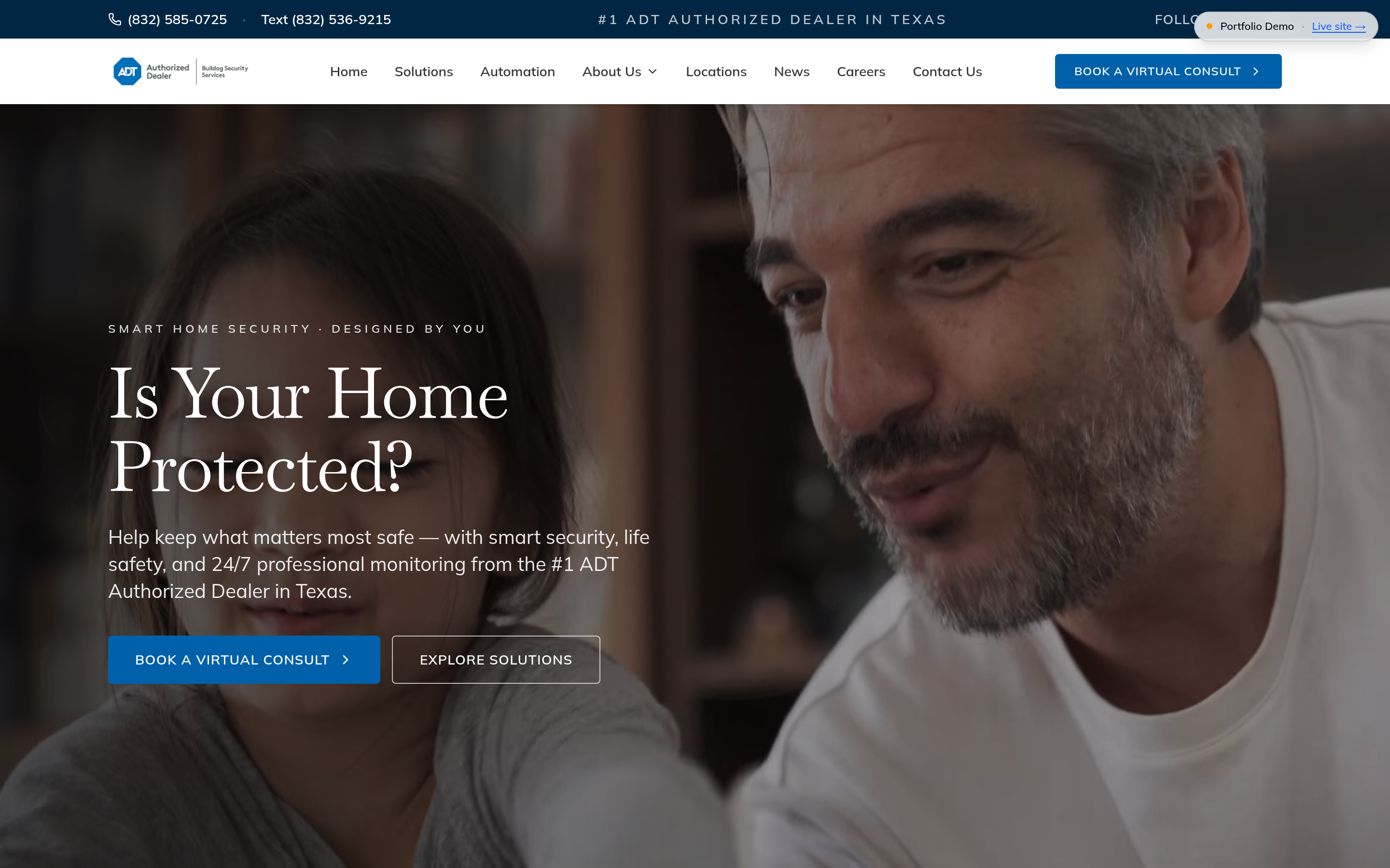 Bulldog Security Service homepage screenshot