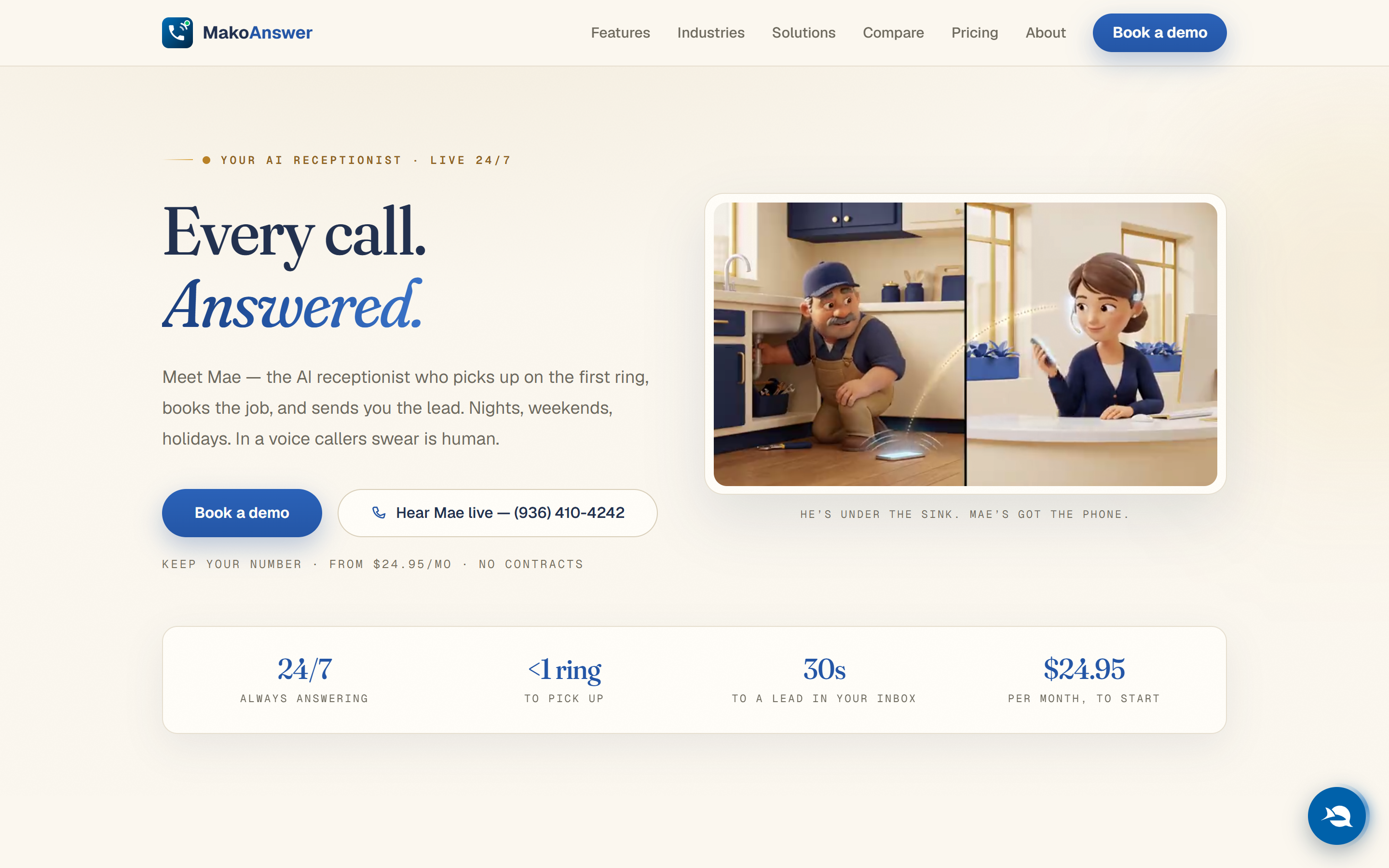 MakoAnswer homepage screenshot