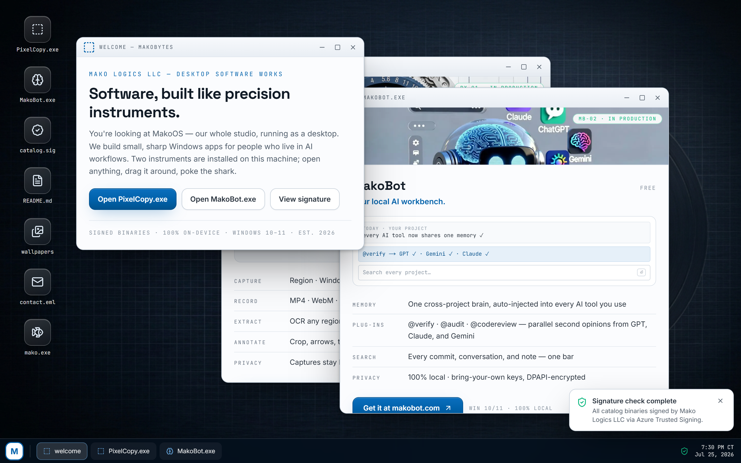 MakoBytes homepage screenshot