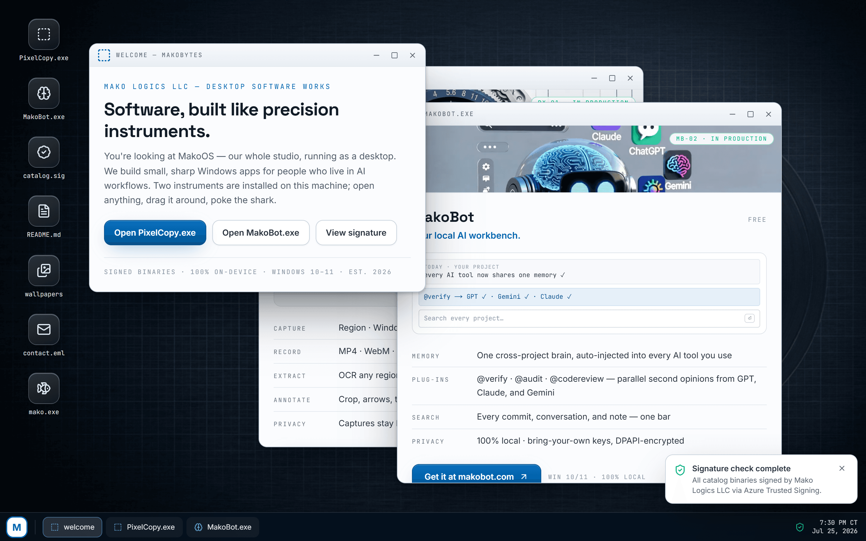 MakoBytes homepage screenshot