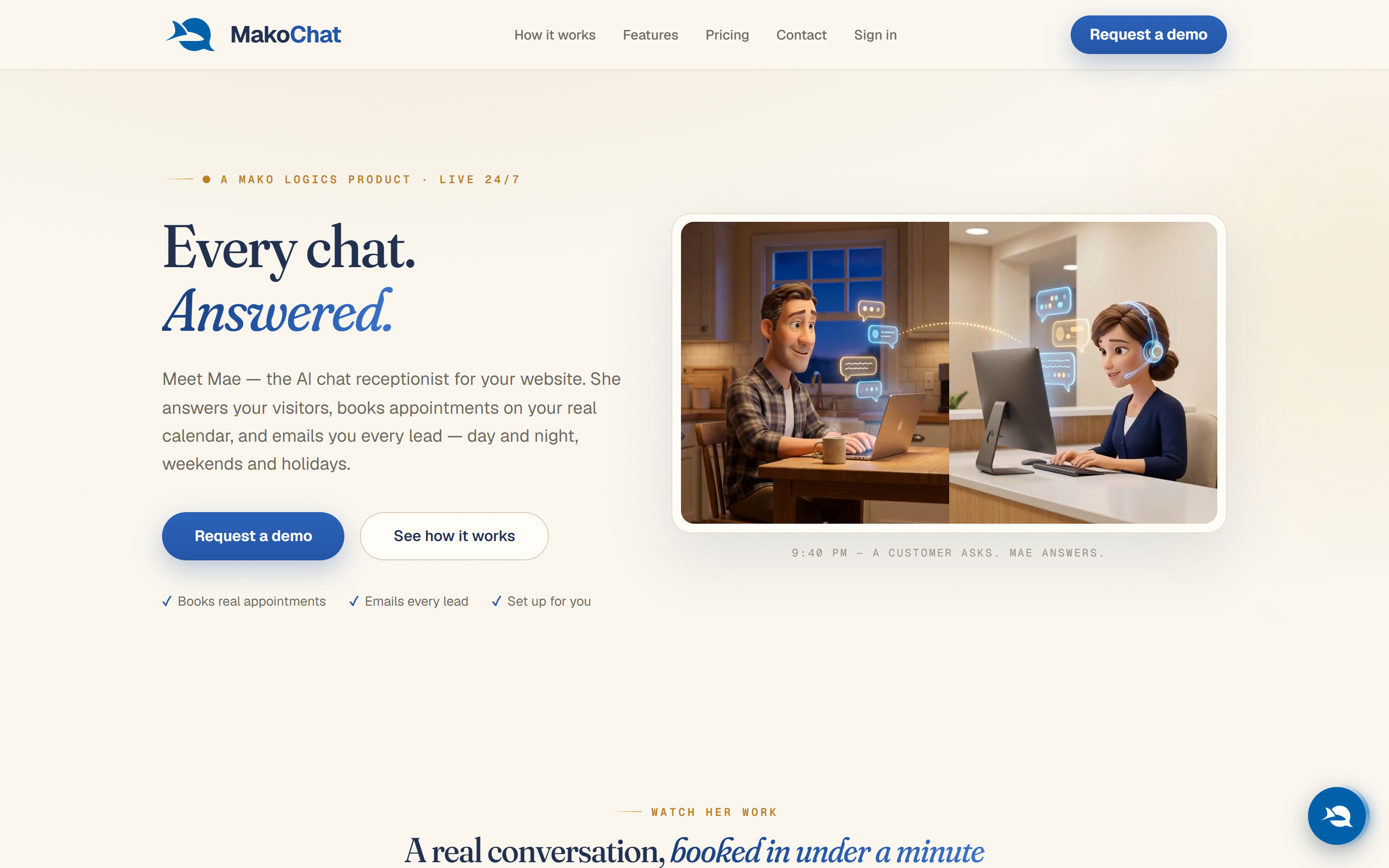 MakoChat homepage screenshot
