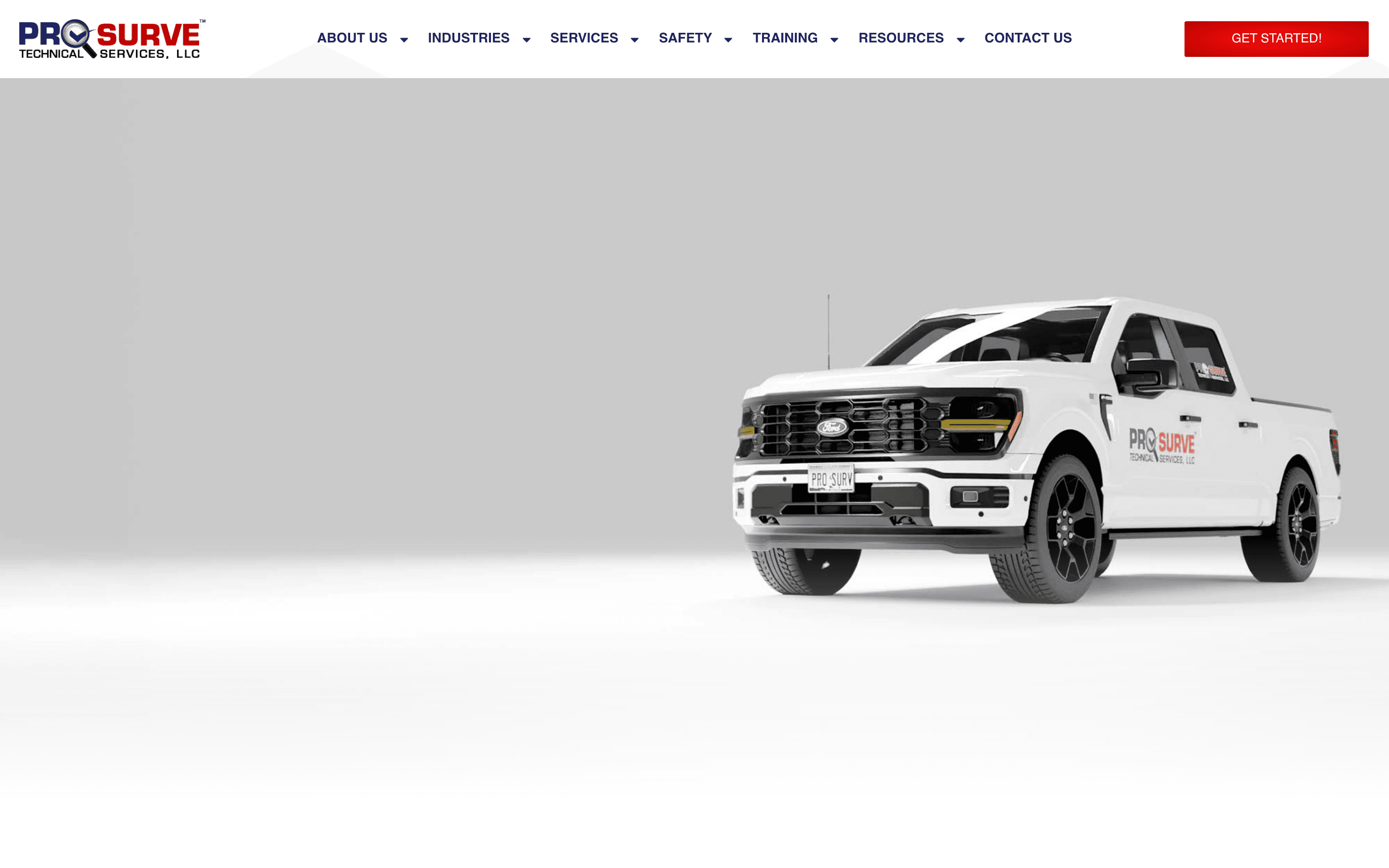 Pro-Surve Technical Services homepage screenshot