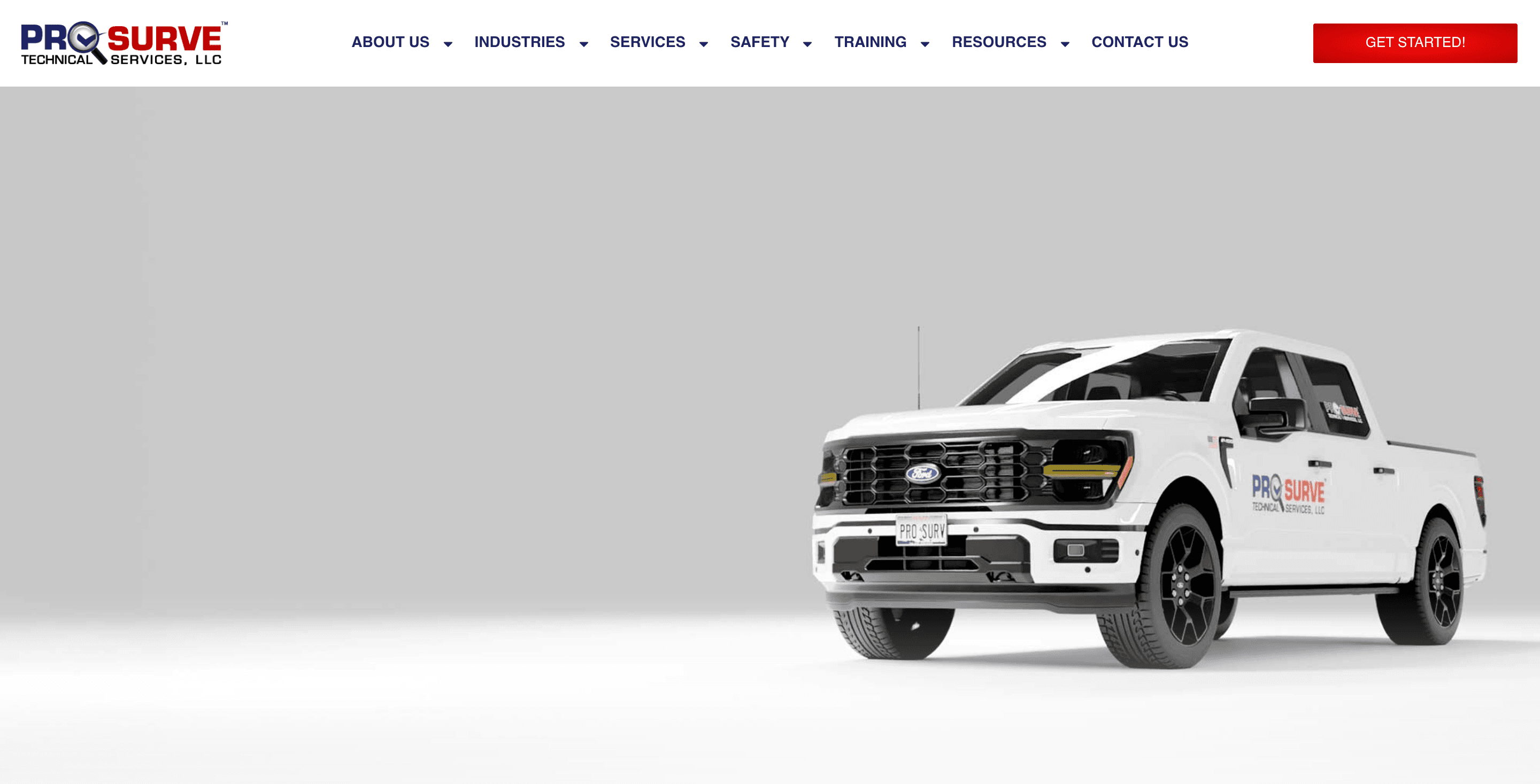 Pro-Surve Technical Services homepage screenshot