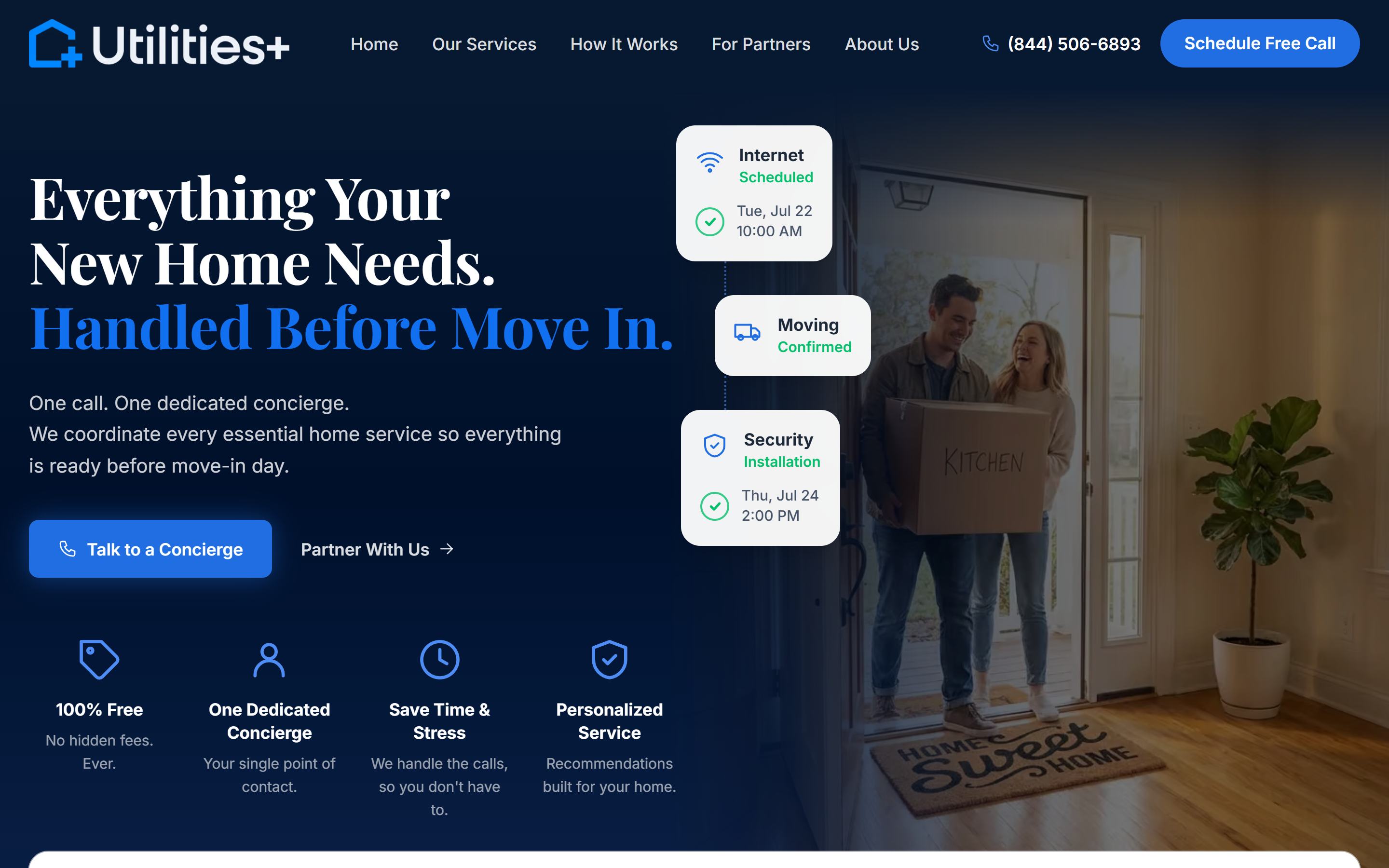 Utilities Plus homepage screenshot