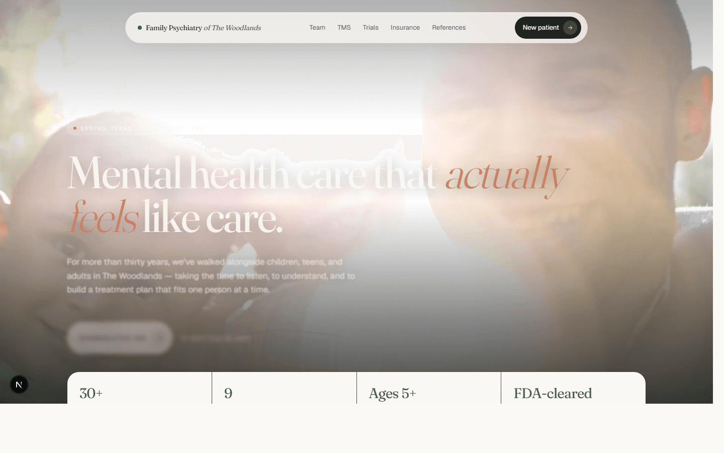 Family Psychiatry of The Woodlands homepage screenshot